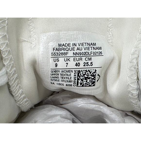 Converse Ctas Neoprene O White Black Low Top Quilted Sneakers 9 - Picture 10 of 11